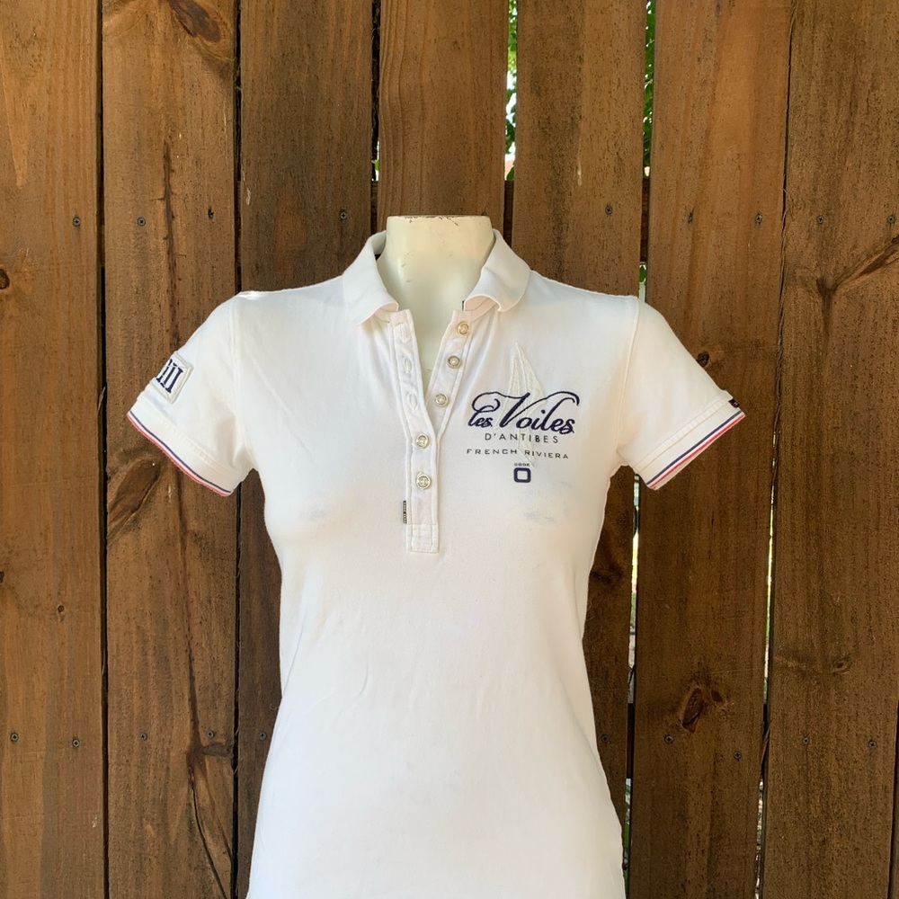 True Power Sail Leis Voiles D'antives embroidered short sleeve ladies polo sz M.